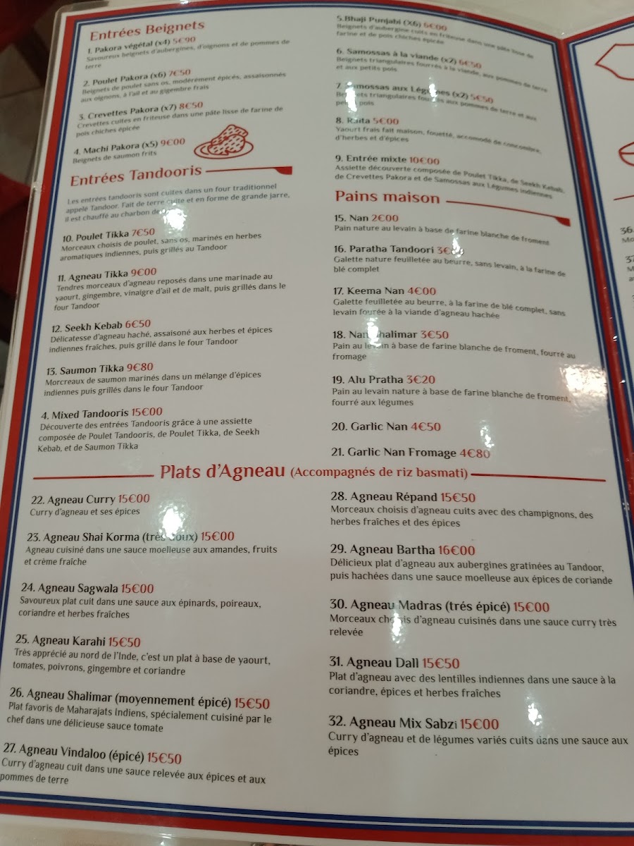 Menu - Le Shalimar Metz photo 7