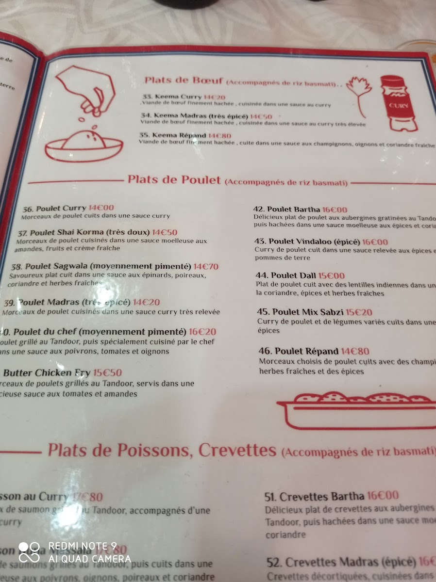 Menu - Le Shalimar Metz photo 8
